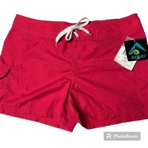 NWT Kanu Surf Breeze Board-Shorts Size 6 UPF 50+ Raspberry Color Quick Dry